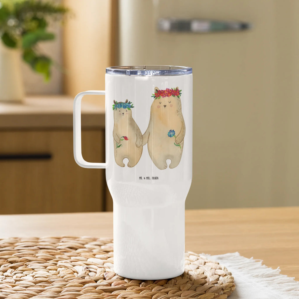 XXL Thermobecher Bären mit Blumenkranz XL Reisetasse, Reisebecher, Autobecher, XL Thermobecher, Thermobecher, Jumbo Becher, Großer Thermobecher, Familie, Vatertag, Muttertag, Bruder, Schwester, Mama, Papa, Oma, Opa, Geschenk Mama. Muttertag, Lieblingsmama, Mutter, weltbeste Mama, Family, beste Mutter, Kinder, Mami, Mutti, Kind, Töchter, Bär, Lieblingsmensch, Bären, Vorbild, Tochter
