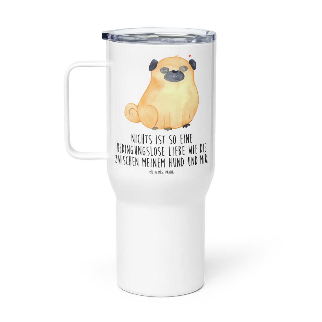 XXL Thermobecher Mops Jumbo Becher, Autobecher, XL Reisetasse, Reisebecher, Großer Thermobecher, XL Thermobecher, Sprüche, Hund, Hunderasse, Hundebesitzer, Hundemotiv, Haustier, Tierliebhaber, Hundeliebe, Liebe, Mops