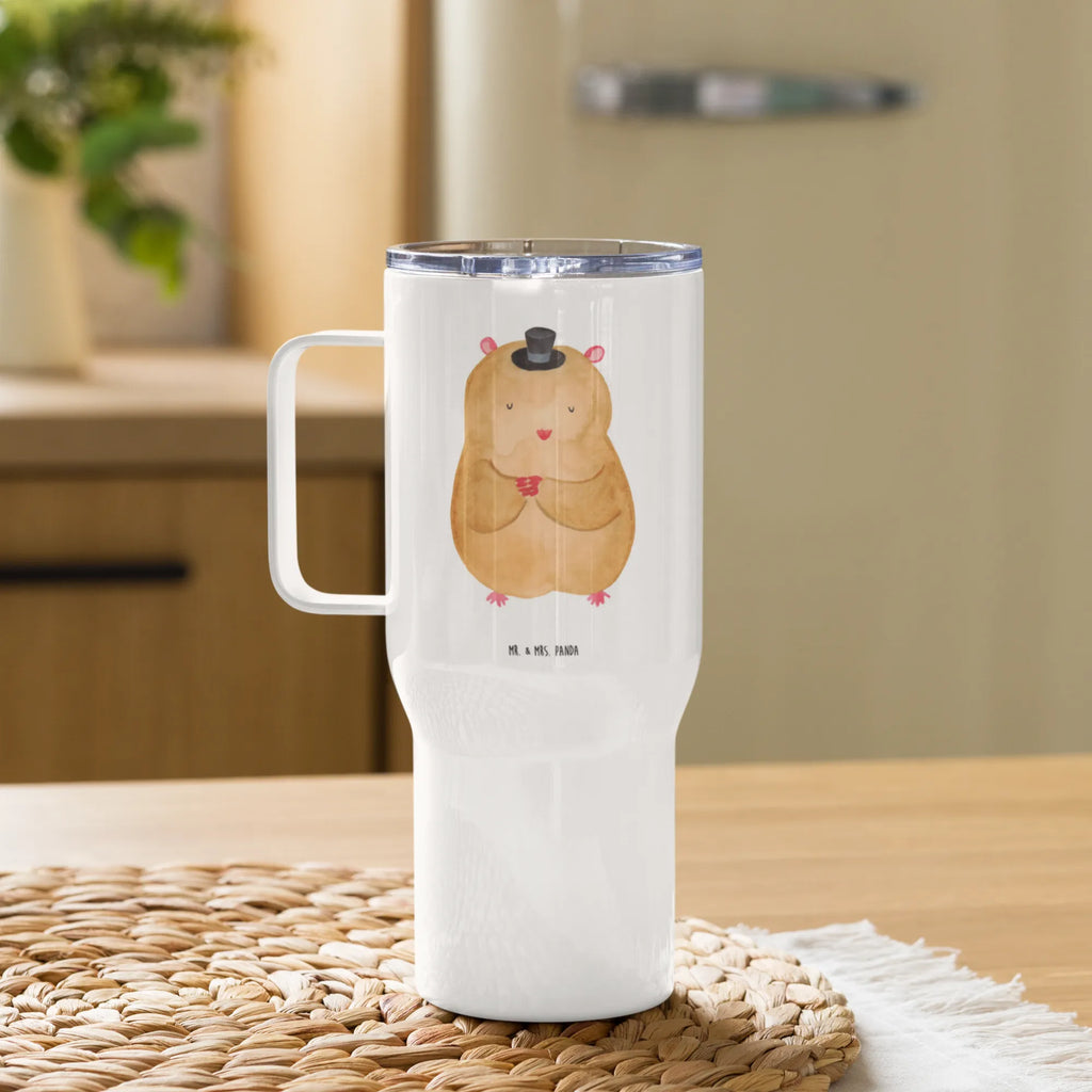 XXL Thermobecher Hamster Hut Reisebecher, XL Reisetasse, Autobecher, Thermobecher, Großer Thermobecher, Jumbo Becher, XL Thermobecher, Tiermotive, Gute Laune, lustige Sprüche, Tiere, Zwerghamster, Magier, Hamster, Zylinder, Zauberer, Hut