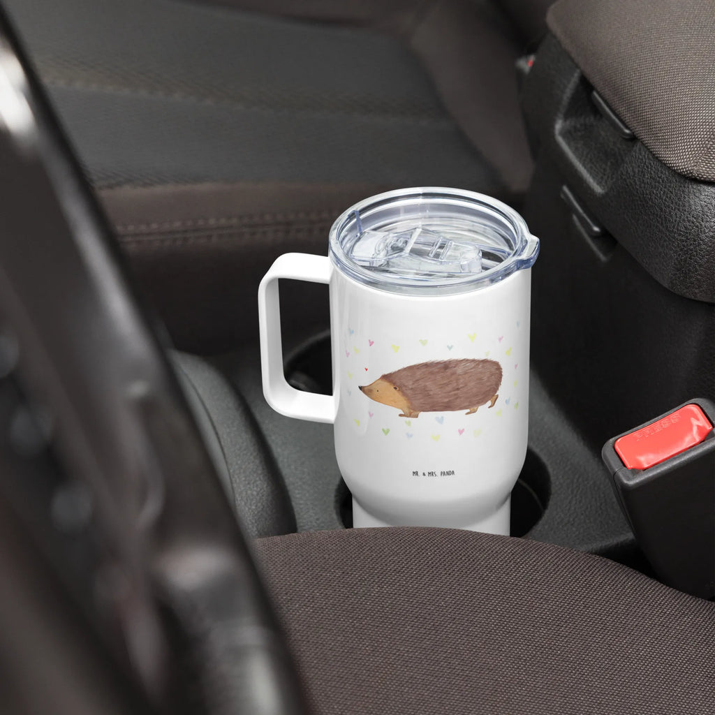 XXL Thermobecher Igel Herzen XL Thermobecher, Großer Thermobecher, Jumbo Becher, XL Reisetasse, Autobecher, Reisebecher, Lustige Sprüche, Tiere, Tiermotive, Gute Laune, Herzen, Igel, Leben, Herz, Liebe, Vertrauen, Kuss