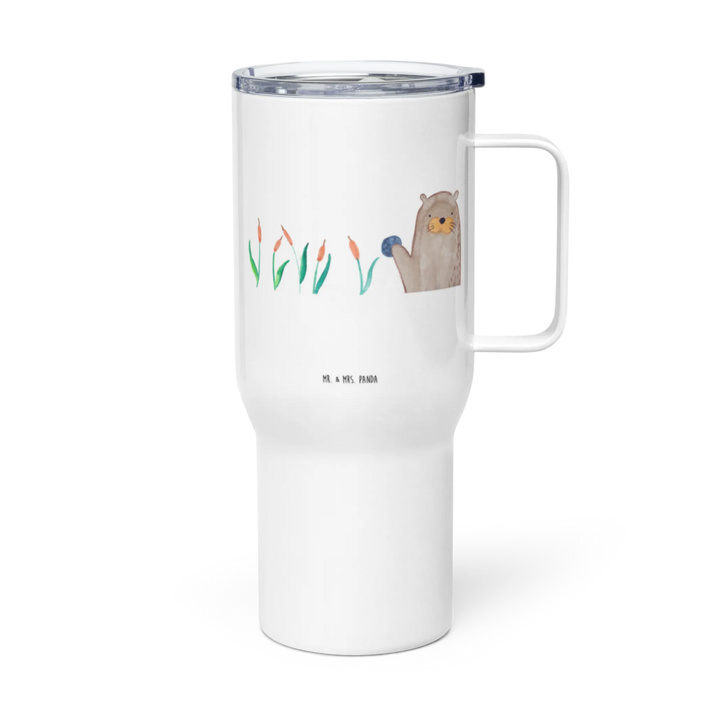 XXL thermal mug otter Stone XL Thermobecher, Autobecher, Thermobecher, XL Reisetasse, Jumbo Becher, Reisebecher, Großer Thermobecher, Otter, Fischotter, Seeotter, Otter Seeotter See Otter