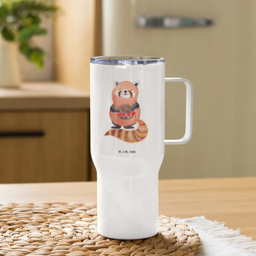 XXL thermal mug red panda Thermobecher, Autobecher, Reisebecher, XL Reisetasse, Großer Thermobecher, XL Thermobecher, Jumbo Becher, Tiermotive, Gute Laune, lustige Sprüche, Tiere, Panda, Liebling, Rot, Herz, Liebe, Lieblingsmensch