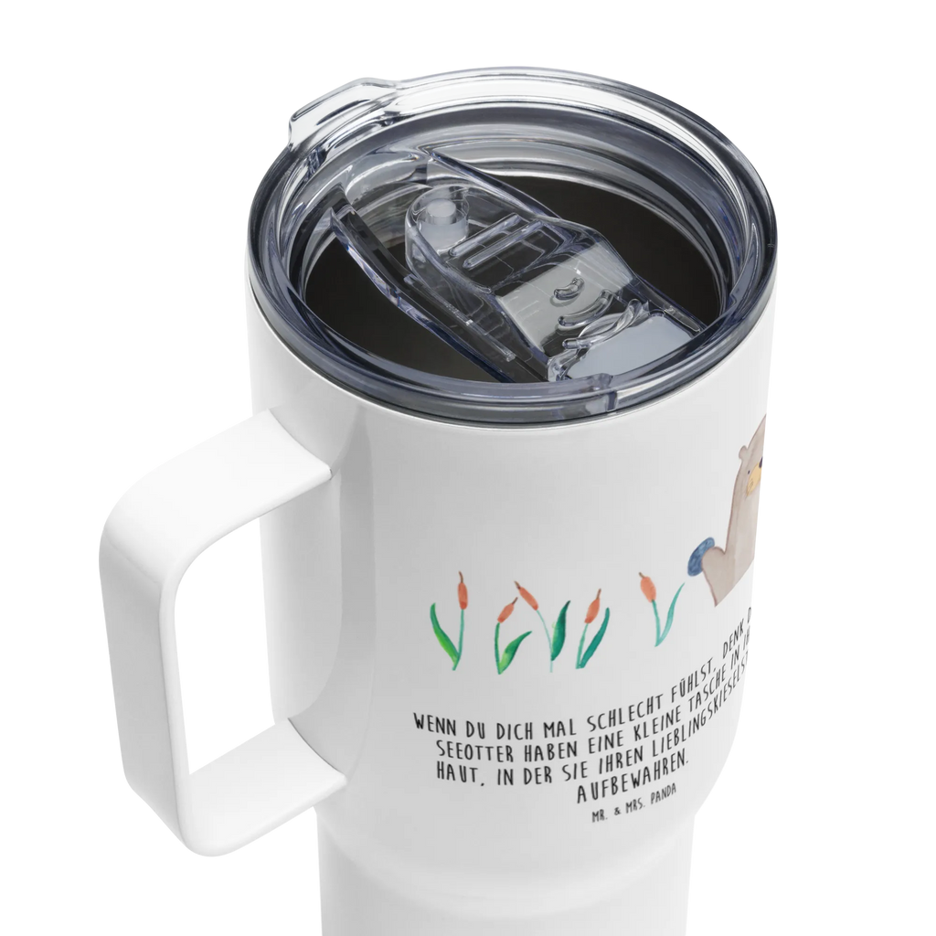 XXL thermal mug otter Stone XL Thermobecher, Autobecher, Thermobecher, XL Reisetasse, Jumbo Becher, Reisebecher, Großer Thermobecher, Otter, Fischotter, Seeotter, Otter Seeotter See Otter