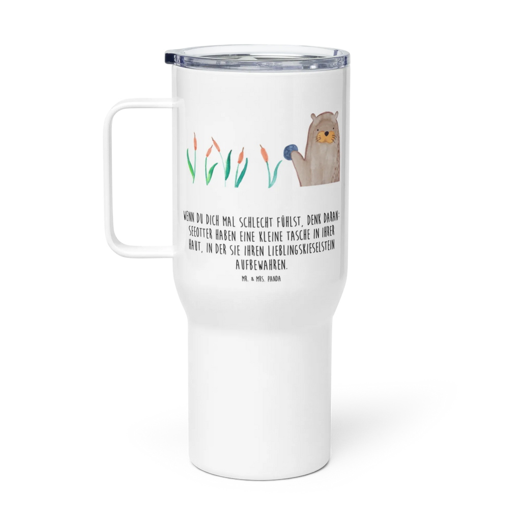 XXL thermal mug otter Stone XL Thermobecher, Autobecher, Thermobecher, XL Reisetasse, Jumbo Becher, Reisebecher, Großer Thermobecher, Otter, Fischotter, Seeotter, Otter Seeotter See Otter