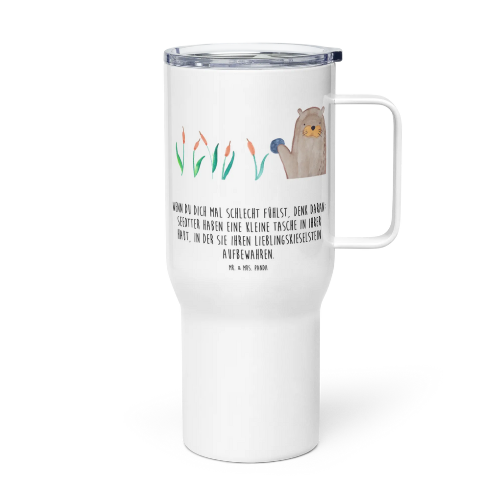 XXL thermal mug otter Stone XL Thermobecher, Autobecher, Thermobecher, XL Reisetasse, Jumbo Becher, Reisebecher, Großer Thermobecher, Otter, Fischotter, Seeotter, Otter Seeotter See Otter