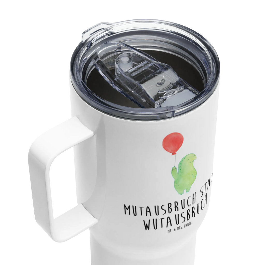 XXL thermal mug tortoise balloon Autobecher, XL Reisetasse, Reisebecher, Großer Thermobecher, Jumbo Becher, XL Thermobecher, Schildkröte, Schildkröten, Mutausbruch, Motivationsspruch, Motivation