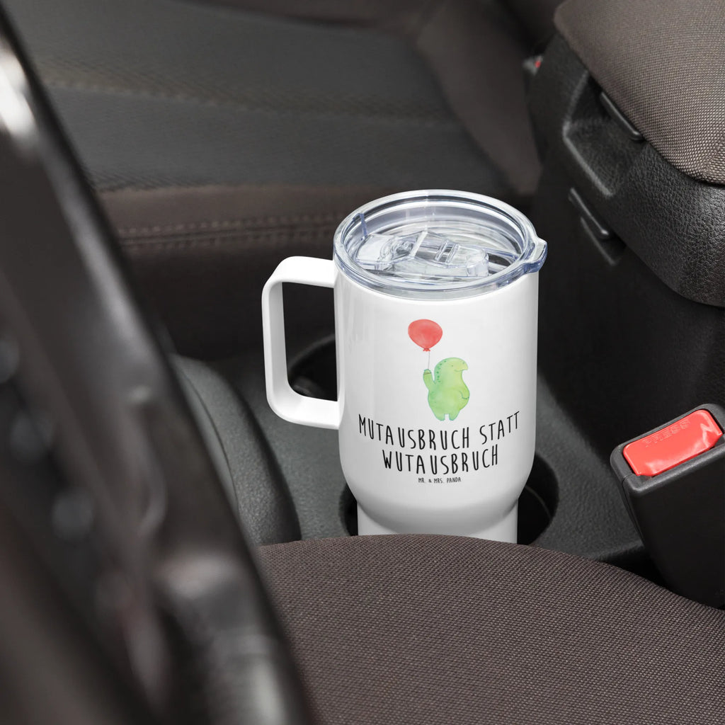 XXL thermal mug tortoise balloon Autobecher, XL Reisetasse, Reisebecher, Großer Thermobecher, Jumbo Becher, XL Thermobecher, Schildkröte, Schildkröten, Mutausbruch, Motivationsspruch, Motivation