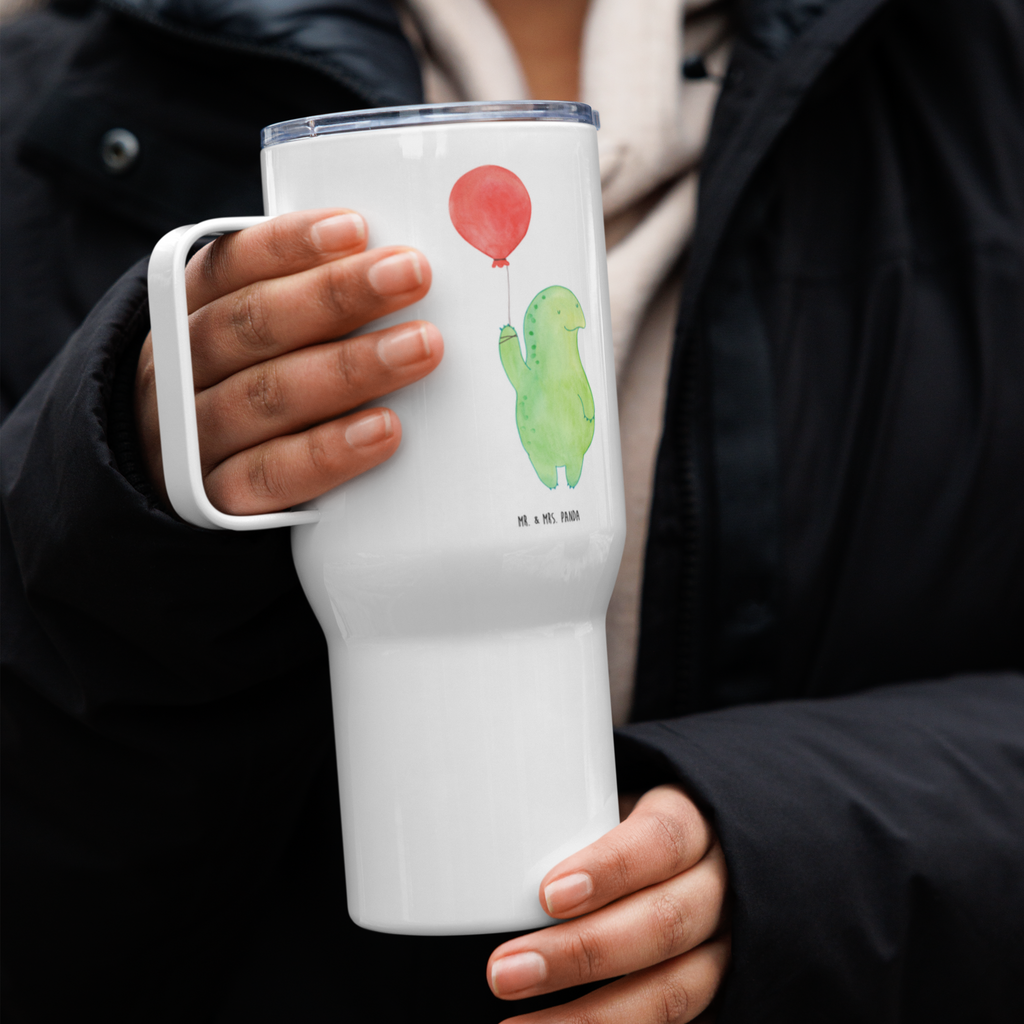 XXL thermal mug tortoise balloon Autobecher, XL Reisetasse, Reisebecher, Großer Thermobecher, Jumbo Becher, XL Thermobecher, Schildkröte, Schildkröten, Mutausbruch, Motivationsspruch, Motivation