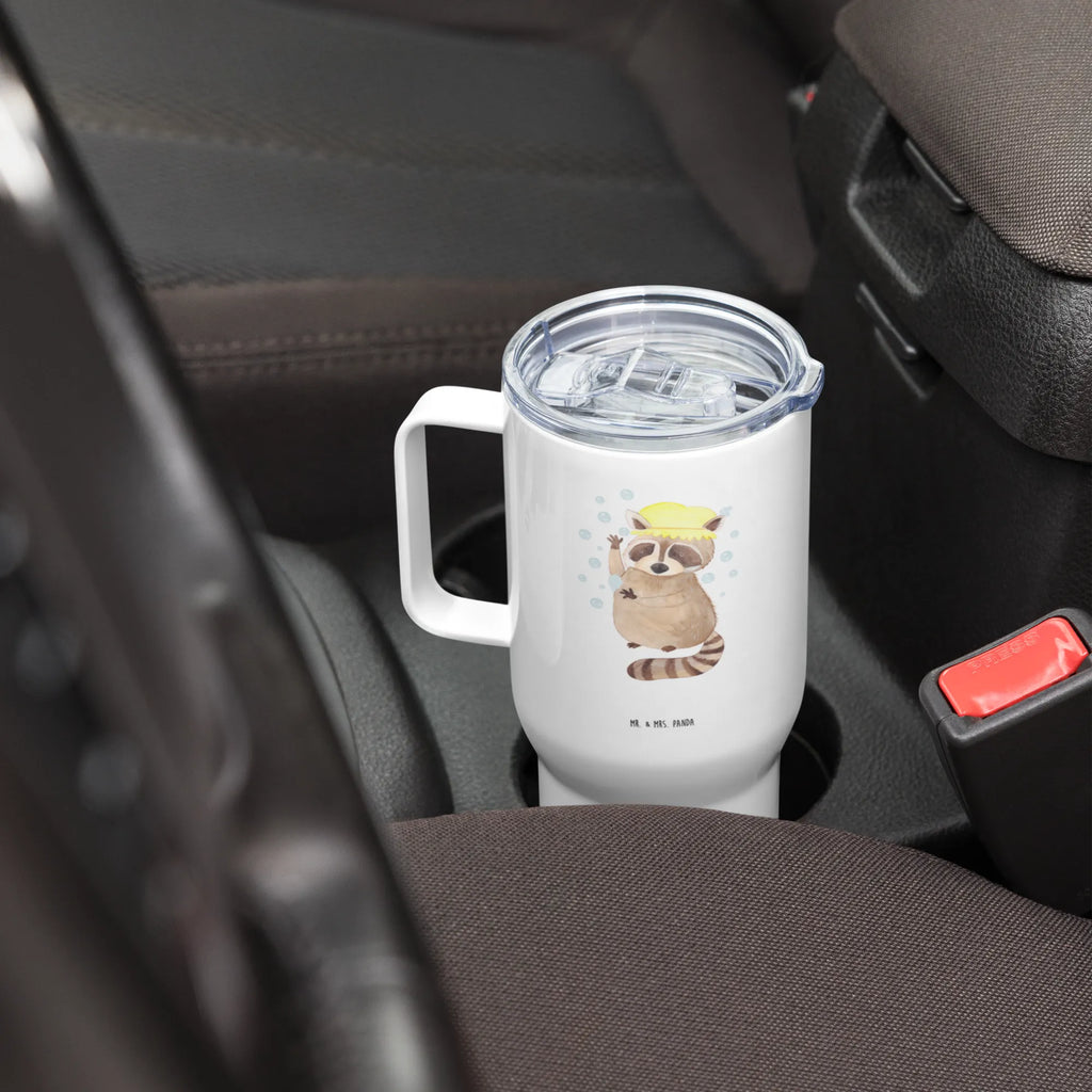 XXL thermal mug Raccoon Reisebecher, XL Reisetasse, XL Thermobecher, Großer Thermobecher, Autobecher, Jumbo Becher, Thermobecher, Tiermotive, Gute Laune, lustige Sprüche, Tiere, Plan, Tagträumen, Fröhlich, waschen, Seifenblasen, Waschbär