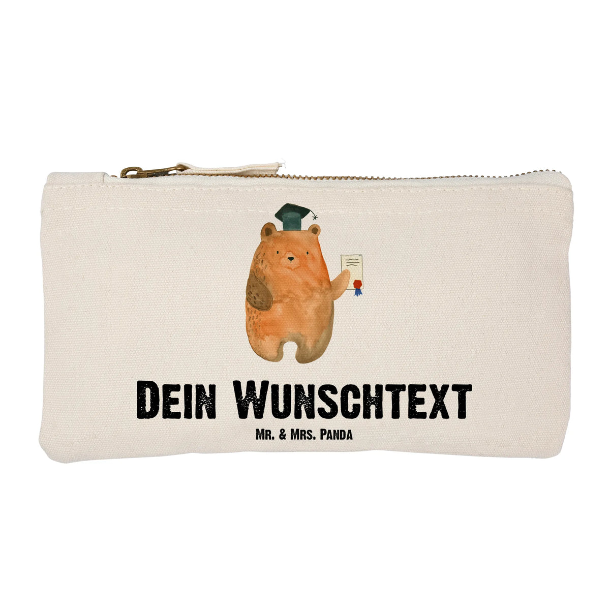 Personalised make-up bag bear Test teddy bear, cuddly toy, diploma, degree, certificate, examination passed, examinations