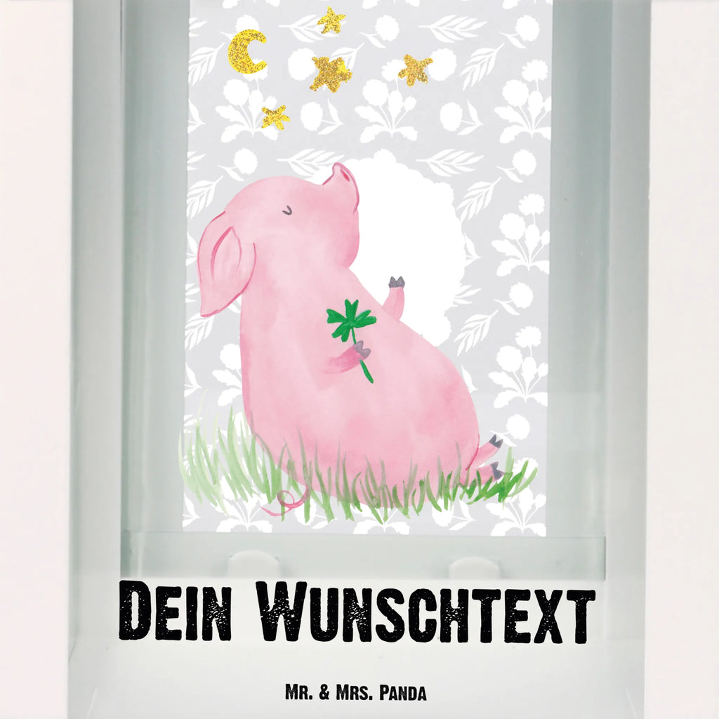 Personalisierte Deko Laterne Schwein Glück Gartenlampe, Gartenleuchte, Gartendekoration, Gartenlicht, Laterne kleine Laternen, XXL Laternen, Laterne groß, Tiermotive, Gute Laune, lustige Sprüche, Tiere, Glücksschwein. Glück, Schwein, Schweinchen, Sterne, Sernchen, Ziele, Träume, Motivation, Glücksbringer