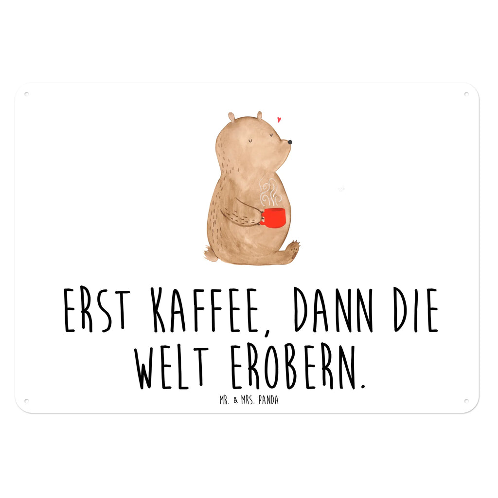 Blechschild Bär Kaffee Blechschild Küche, Blechschild Für Frauen, Blechschild Büro, Blechschild Für Männer, Dekoschild Metall, Wandschild Metall, Blechschild Zum Aufhängen, Blechschild Groß, Blechschild, Türschild Metall, Teddy, Bär, Teddybär, Coffee, Guten Morgen, Motivation, Kaffee, Welt Retten, Morgenroutine, Welt Erobern, Bären