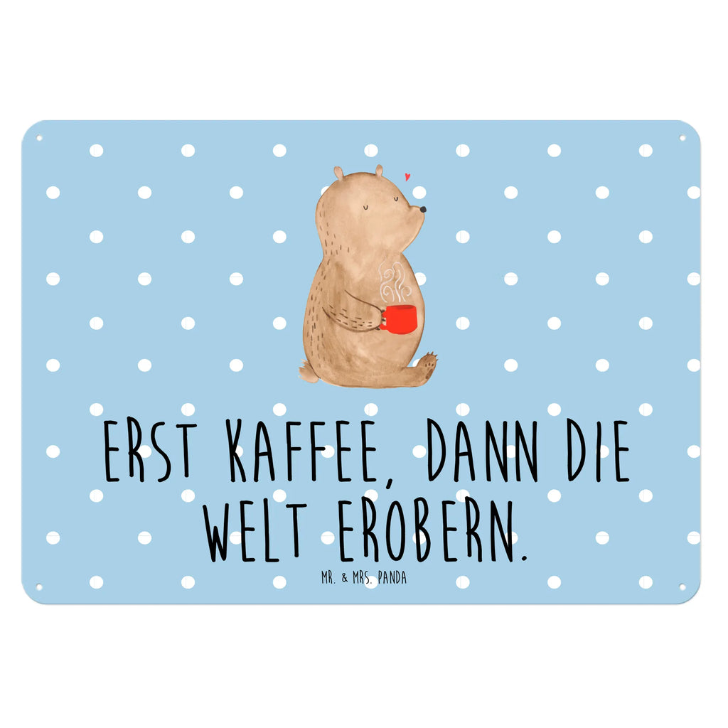 Blechschild Bär Kaffee Blechschild Küche, Blechschild Für Frauen, Blechschild Büro, Blechschild Für Männer, Dekoschild Metall, Wandschild Metall, Blechschild Zum Aufhängen, Blechschild Groß, Blechschild, Türschild Metall, Teddy, Bär, Teddybär, Coffee, Guten Morgen, Motivation, Kaffee, Welt Retten, Morgenroutine, Welt Erobern, Bären