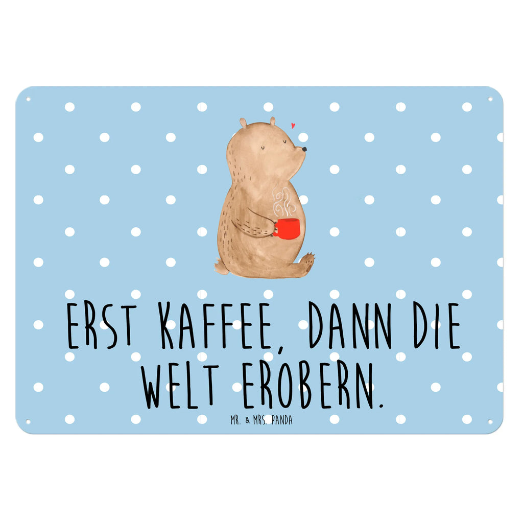 Blechschild Bär Kaffee Blechschild Küche, Blechschild Für Frauen, Blechschild Büro, Blechschild Für Männer, Dekoschild Metall, Wandschild Metall, Blechschild Zum Aufhängen, Blechschild Groß, Blechschild, Türschild Metall, Teddy, Bär, Teddybär, Coffee, Guten Morgen, Motivation, Kaffee, Welt Retten, Morgenroutine, Welt Erobern, Bären