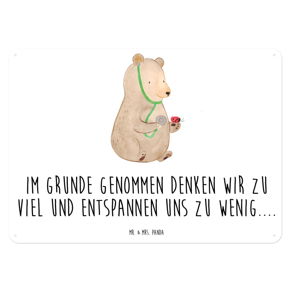 Blechschild Bär Arzt Türschild Metall, Blechschild Groß, Blechschild Büro, Wandschild Metall, Blechschild, Dekoschild Metall, Blechschild Zum Aufhängen, Blechschild Küche, Blechschild Für Männer, Blechschild Für Frauen, Teddy, Bär, Teddybär, Doktorin, Professorin, Doktor, Professor, Ärztin, Arzt