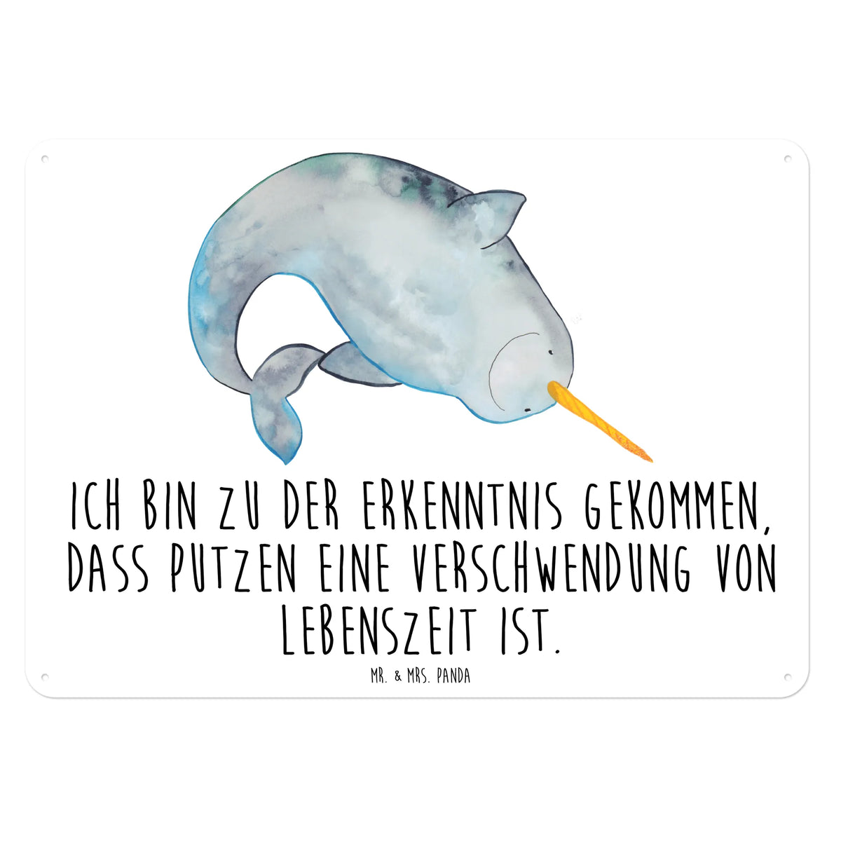 Blechschild Narwal