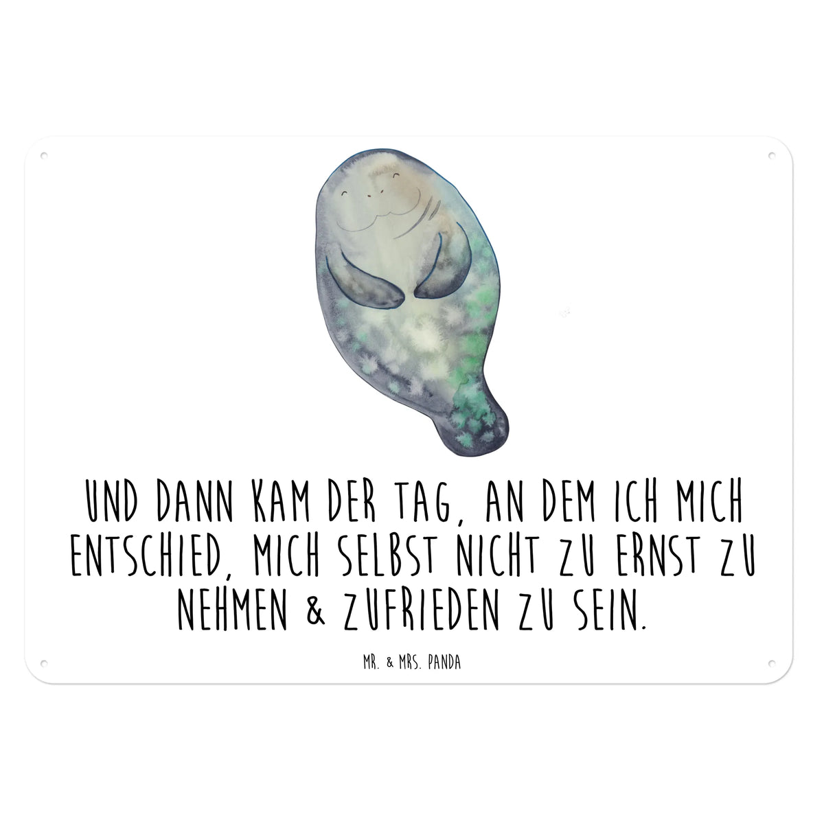 Tin sign manatee happy