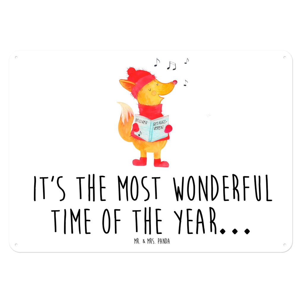 Blechschild Fuchs Sänger Dekoschild Metall, Blechschild Für Frauen, Blechschild Groß, Blechschild Küche, Blechschild, Wandschild Metall, Blechschild Für Männer, Blechschild Büro, Blechschild Zum Aufhängen, Türschild Metall, Heiligabend, Winter, Advent, Weihnachten, Nikolaus, Weihnachtsdeko, Wintermotiv, Sänger, Füchse, Geschenk Sänger, Weihnachtslieder, Singen, Fuchs