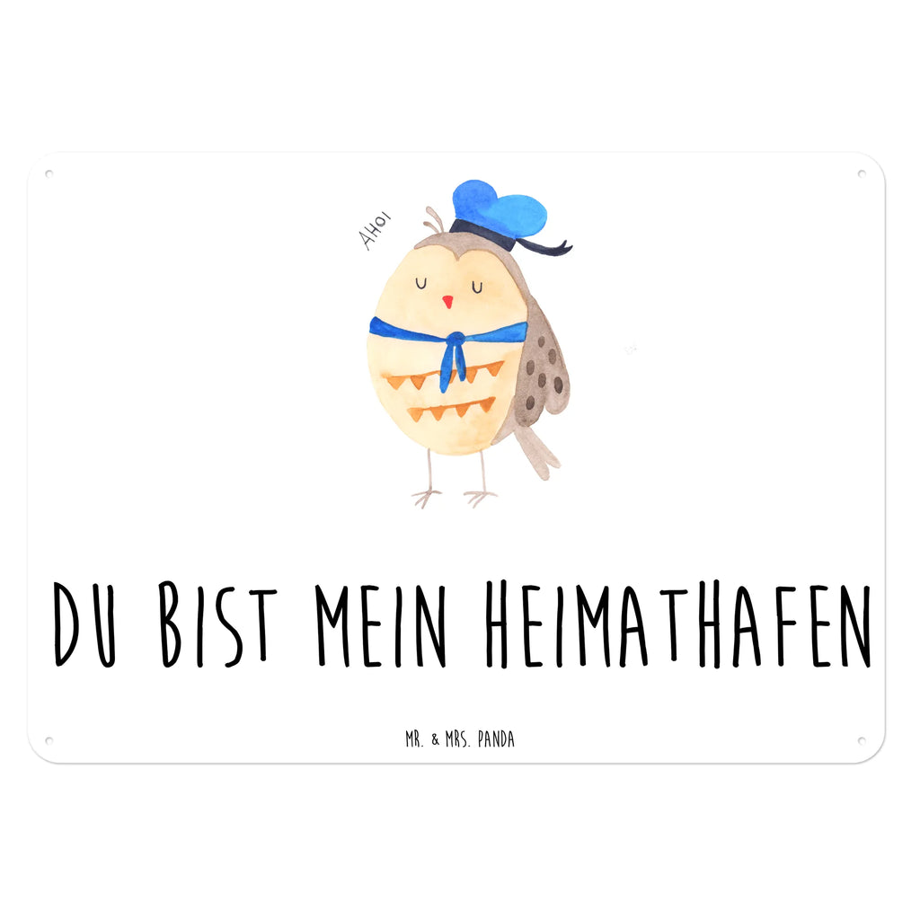 Blechschild Eule Matrose Dekoschild Metall, Wandschild Metall, Blechschild, Blechschild Zum Aufhängen, Blechschild Für Männer, Blechschild Büro, Blechschild Für Frauen, Türschild Metall, Blechschild Küche, Blechschild Groß, Eule, Heimathafen, Owl, Hochzeitstag Geschenk, Eule Spruch, Wortspiel Lustig, Matrose, Seefahrer, Eule Deko, Ehe, Freundin