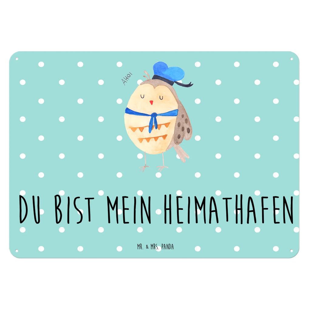Blechschild Eule Matrose Dekoschild Metall, Wandschild Metall, Blechschild, Blechschild Zum Aufhängen, Blechschild Für Männer, Blechschild Büro, Blechschild Für Frauen, Türschild Metall, Blechschild Küche, Blechschild Groß, Eule, Heimathafen, Owl, Hochzeitstag Geschenk, Eule Spruch, Wortspiel Lustig, Matrose, Seefahrer, Eule Deko, Ehe, Freundin