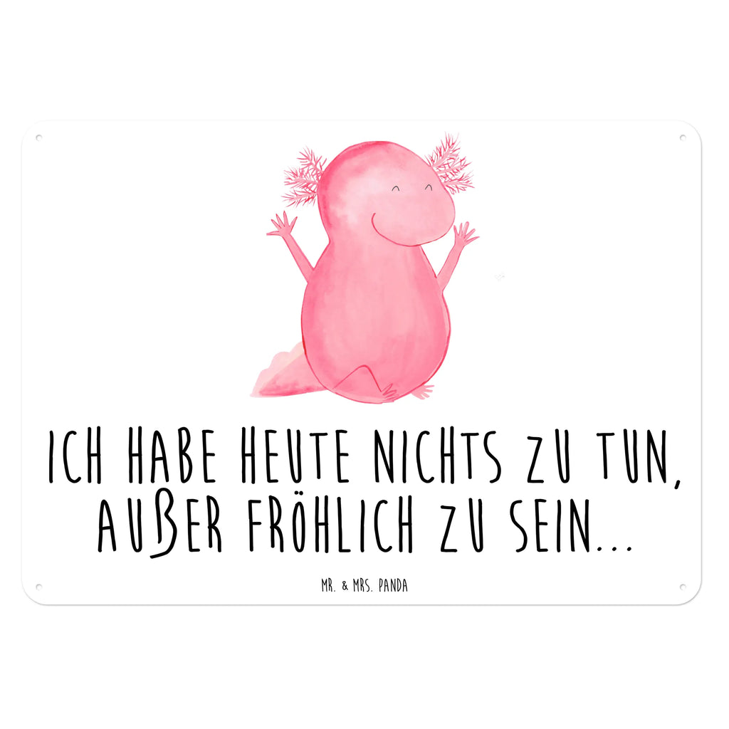 Blechschild Axolotl Hurra Blechschild Zum Aufhängen, Blechschild, Wandschild Metall, Türschild Metall, Dekoschild Metall, Blechschild Küche, Blechschild Büro, Blechschild Für Frauen, Blechschild Für Männer, Blechschild Groß, Molch, Axolotl, Motivation, Lurche, Fröhlich, Zufriedenheit, Lurch, Axolot, Freude, Spaß, Schwanzlurch