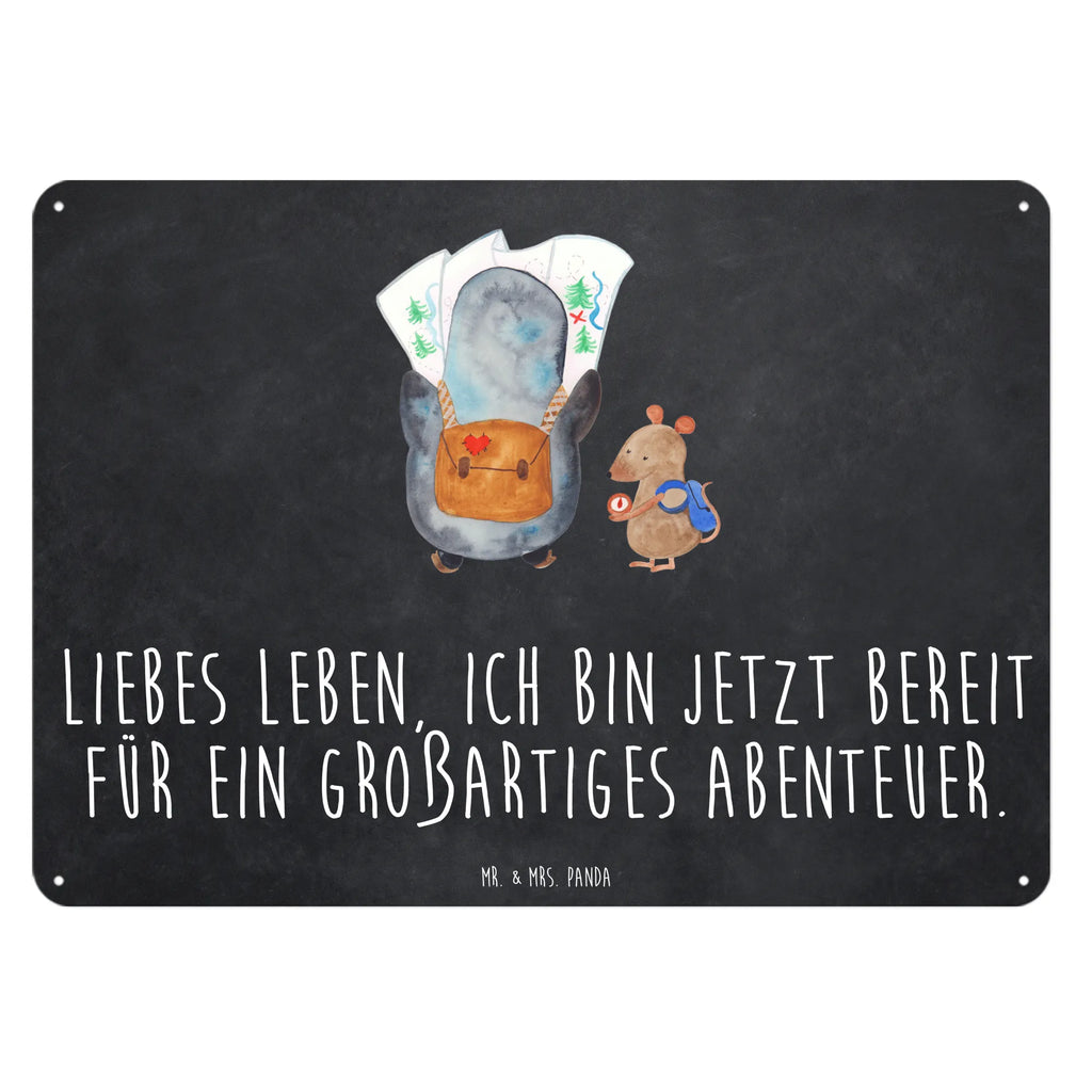 Blechschild Pinguin & Maus Wanderer Wandschild Metall, Blechschild Küche, Blechschild Zum Aufhängen, Blechschild, Türschild Metall, Blechschild Groß, Dekoschild Metall, Blechschild Büro, Blechschild Für Frauen, Blechschild Für Männer, Pinguin, Abenteurer, Roadtrip, Abenteuer, Wandern, Ausflug, Pinguine, Wanderlust