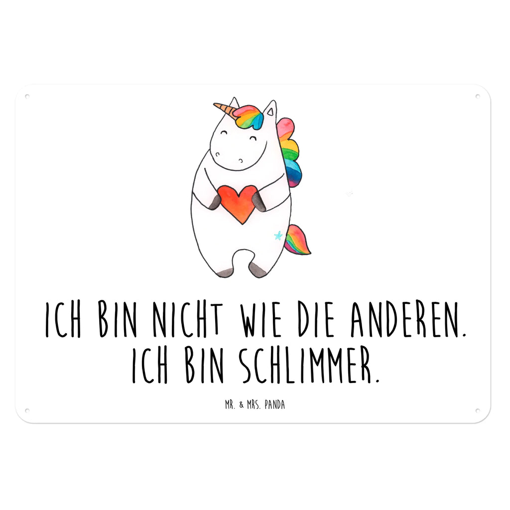 Blechschild Einhorn Herz Dekoschild Metall, Blechschild, Blechschild Groß, Blechschild Für Frauen, Wandschild Metall, Blechschild Büro, Türschild Metall, Blechschild Zum Aufhängen, Blechschild Für Männer, Blechschild Küche, Unicorn, Einhorn, Einhörner, Einhorn Deko, Schlimm, böse, Bunt, Witzig, Anders, Freundin, Lustig, Herz