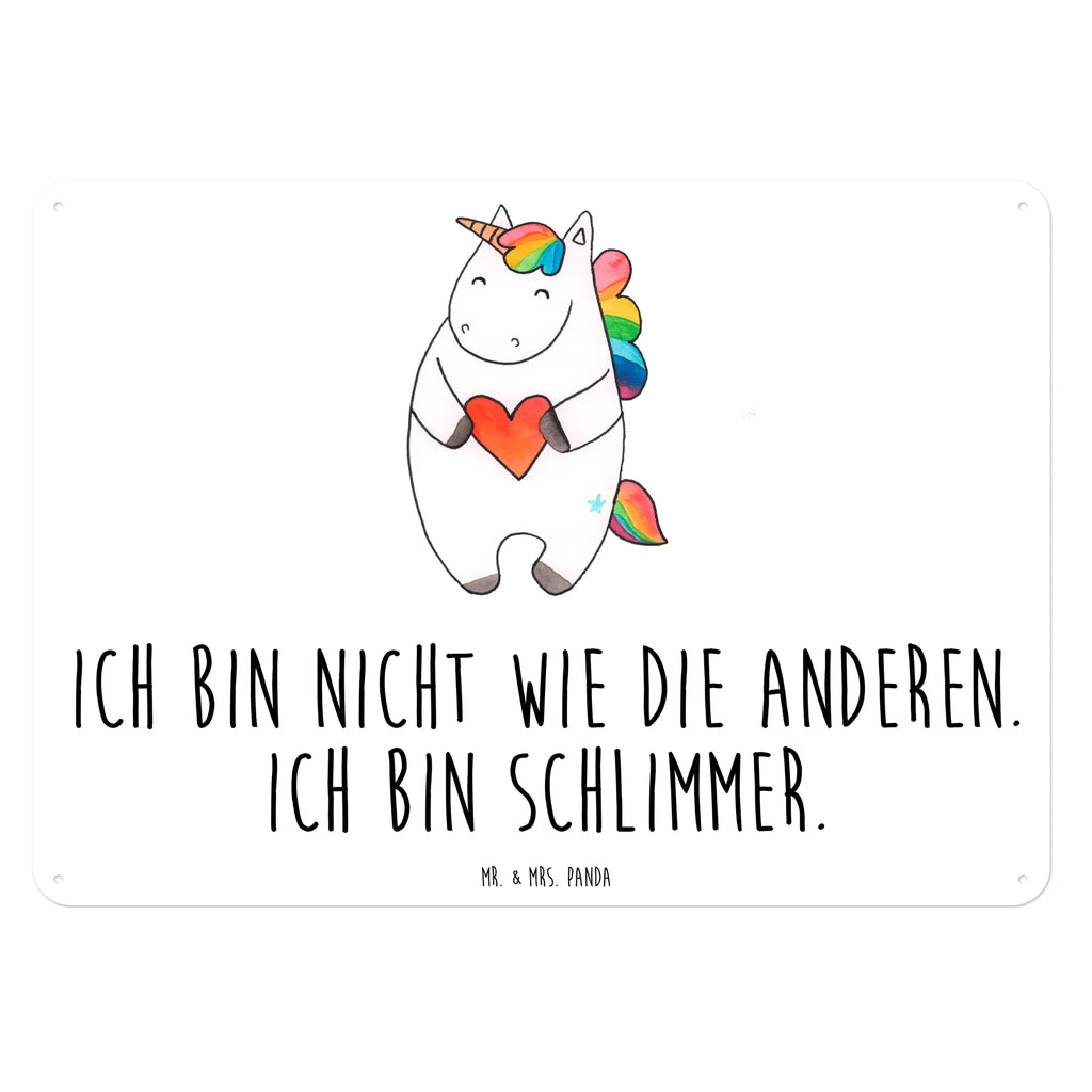 Blechschild Einhorn Herz Dekoschild Metall, Blechschild, Blechschild Groß, Blechschild Für Frauen, Wandschild Metall, Blechschild Büro, Türschild Metall, Blechschild Zum Aufhängen, Blechschild Für Männer, Blechschild Küche, Unicorn, Einhorn, Einhörner, Einhorn Deko, Schlimm, böse, Bunt, Witzig, Anders, Freundin, Lustig, Herz