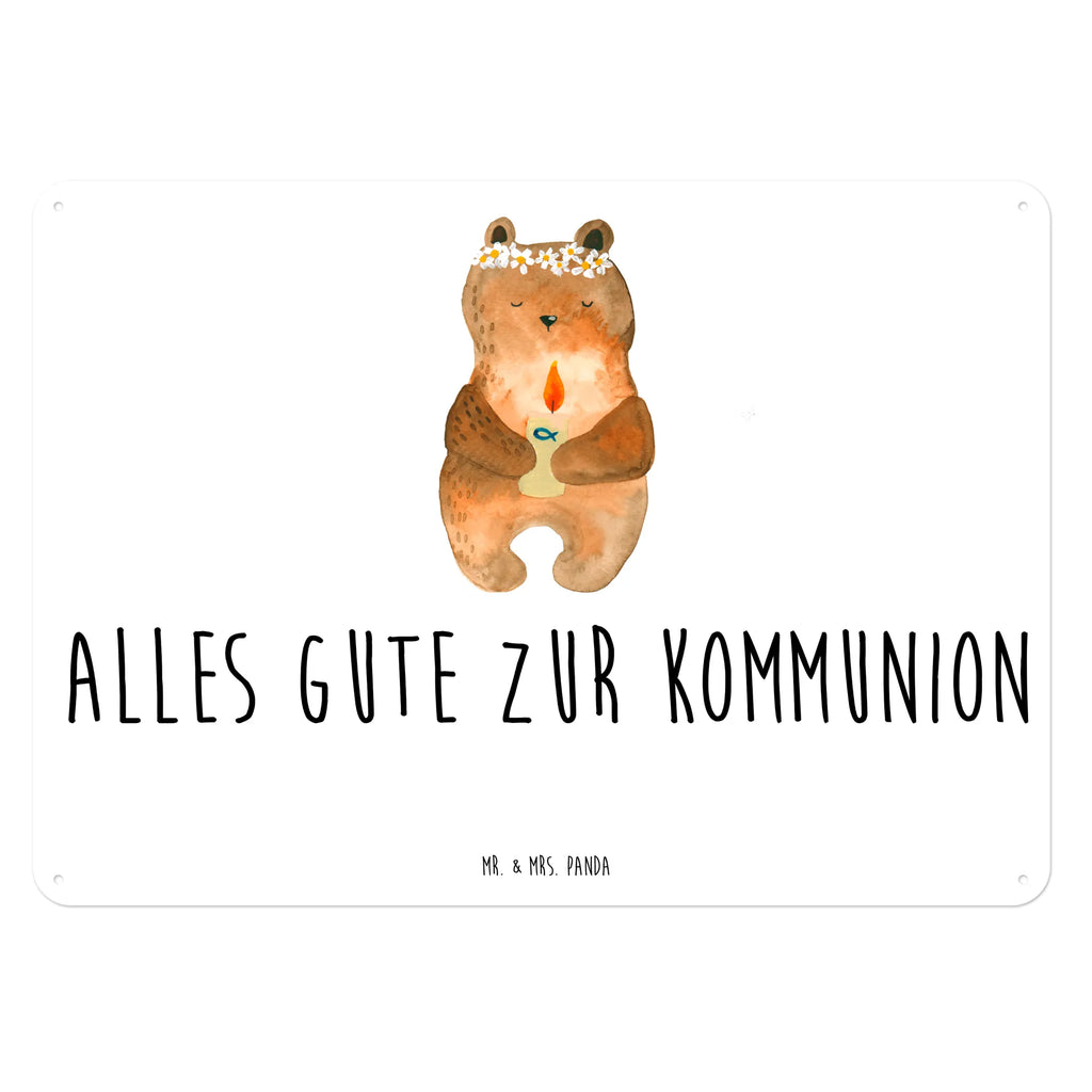 Blechschild Bär Kommunion Türschild Metall, Blechschild Küche, Blechschild Für Männer, Dekoschild Metall, Blechschild Zum Aufhängen, Blechschild Für Frauen, Blechschild Büro, Blechschild Groß, Wandschild Metall, Blechschild, Teddy, Bär, Teddybär, Katholisch, Gottes Segen, Kommunion, Taufkerze