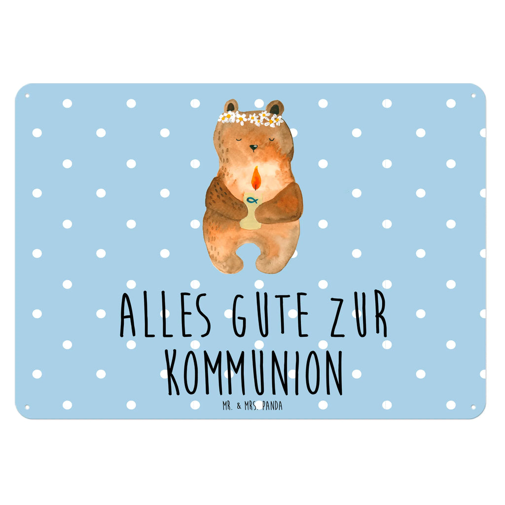 Blechschild Bär Kommunion Türschild Metall, Blechschild Küche, Blechschild Für Männer, Dekoschild Metall, Blechschild Zum Aufhängen, Blechschild Für Frauen, Blechschild Büro, Blechschild Groß, Wandschild Metall, Blechschild, Teddy, Bär, Teddybär, Katholisch, Gottes Segen, Kommunion, Taufkerze