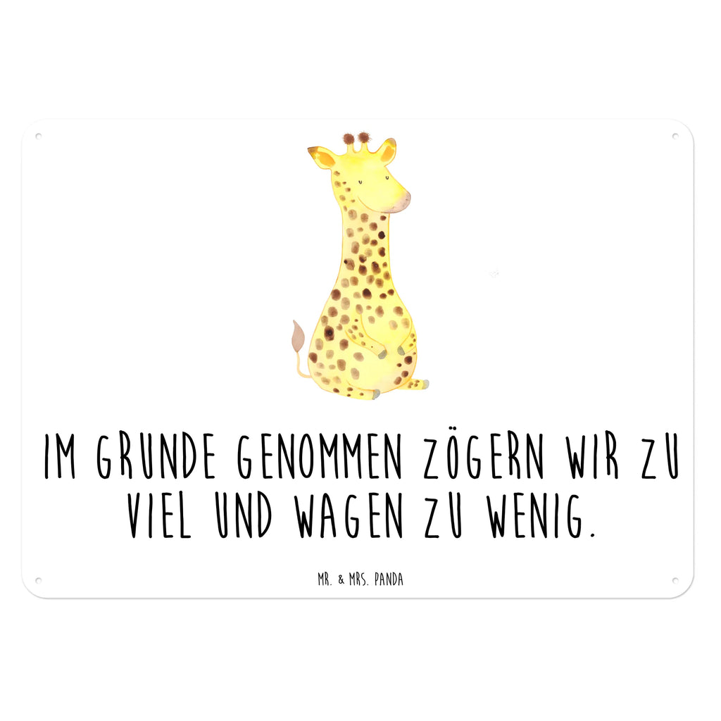 Blechschild Giraffe Zufrieden Wandschild Metall, Blechschild Büro, Blechschild Für Frauen, Blechschild Zum Aufhängen, Blechschild Groß, Dekoschild Metall, Blechschild, Türschild Metall, Blechschild Für Männer, Blechschild Küche, Wildtiere, Afrika, Giraffe, Abenteuer, Glück, Zufrieden