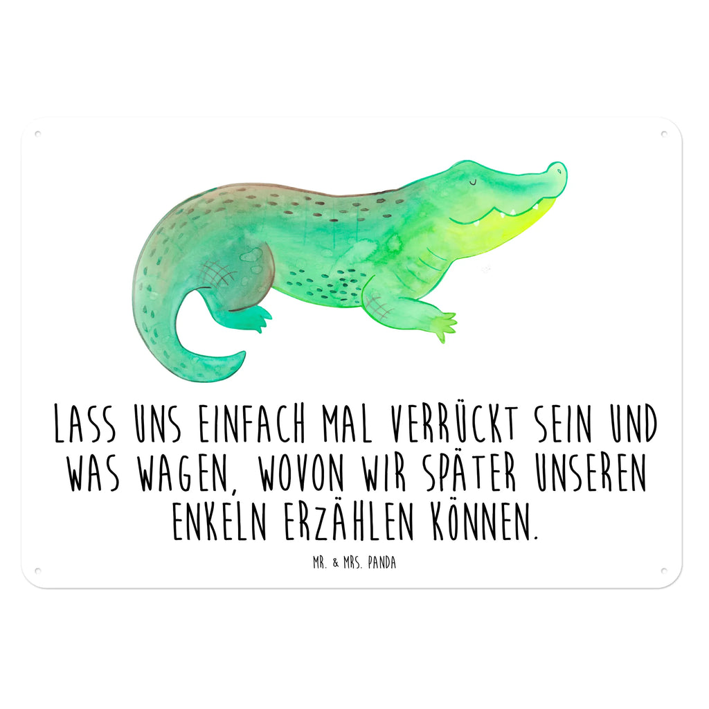Blechschild Krokodil Dekoschild Metall, Blechschild Küche, Blechschild Zum Aufhängen, Wandschild Metall, Türschild Metall, Blechschild, Blechschild Für Männer, Blechschild Groß, Blechschild Für Frauen, Blechschild Büro, Meer, Meerestiere, Urlaub, Freundin, Krokodil, Spontan sein, Verrückt sein, Lieblingsmensch, Reiselust, Beste Freundin, Abenteuerlust, Krokodile