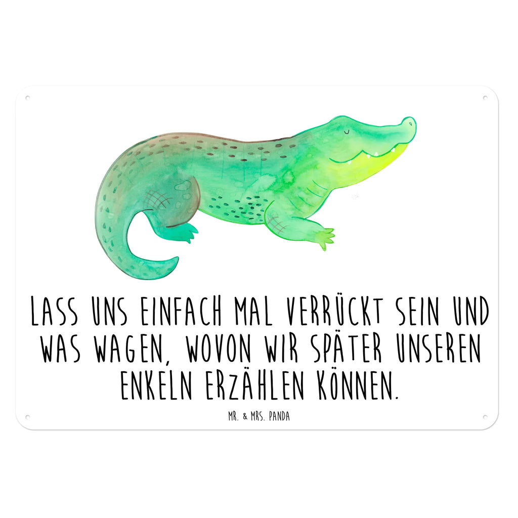 Blechschild Krokodil Dekoschild Metall, Blechschild Küche, Blechschild Zum Aufhängen, Wandschild Metall, Türschild Metall, Blechschild, Blechschild Für Männer, Blechschild Groß, Blechschild Für Frauen, Blechschild Büro, Meer, Meerestiere, Urlaub, Freundin, Krokodil, Spontan sein, Verrückt sein, Lieblingsmensch, Reiselust, Beste Freundin, Abenteuerlust, Krokodile