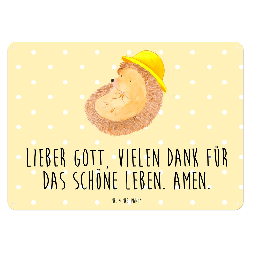 Blechschild Igel Beten Türschild Metall, Blechschild Küche, Wandschild Metall, Blechschild Für Männer, Dekoschild Metall, Blechschild, Blechschild Büro, Blechschild Zum Aufhängen, Blechschild Groß, Blechschild Für Frauen, Lustige Sprüche, Tiere, Tiermotive, Gute Laune, Dankbarkeit, Sonnenhut, Gott, Leben, Amen, Igel mit Hut, Genießen, Dankbar sein, Beten, Dankbar, Igel