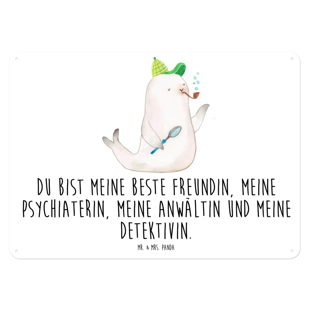Blechschild Robbe Sherlock Blechschild Für Männer, Blechschild Küche, Türschild Metall, Dekoschild Metall, Wandschild Metall, Blechschild Groß, Blechschild Für Frauen, Blechschild Büro, Blechschild, Blechschild Zum Aufhängen, Tiere, Gute Laune, Tiermotive, Lustige Sprüche