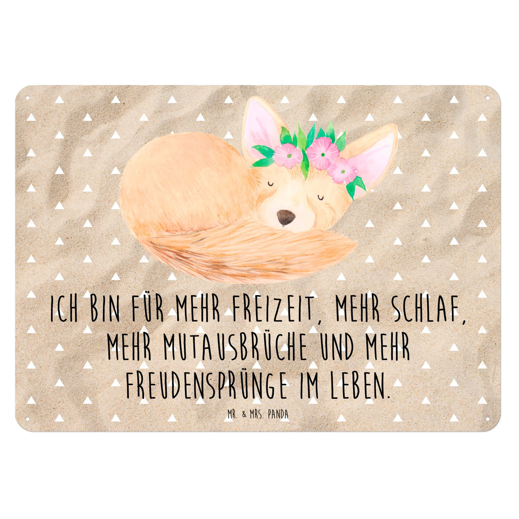 Blechschild Wüstenfuchs Blumen Türschild Metall, Blechschild, Blechschild Büro, Dekoschild Metall, Wandschild Metall, Blechschild Für Männer, Blechschild Zum Aufhängen, Blechschild Groß, Blechschild Küche, Blechschild Für Frauen, Afrika, Wildtiere, Blumenkranz, Wüstenfuchs, Blumen, Glücklich, Wüste