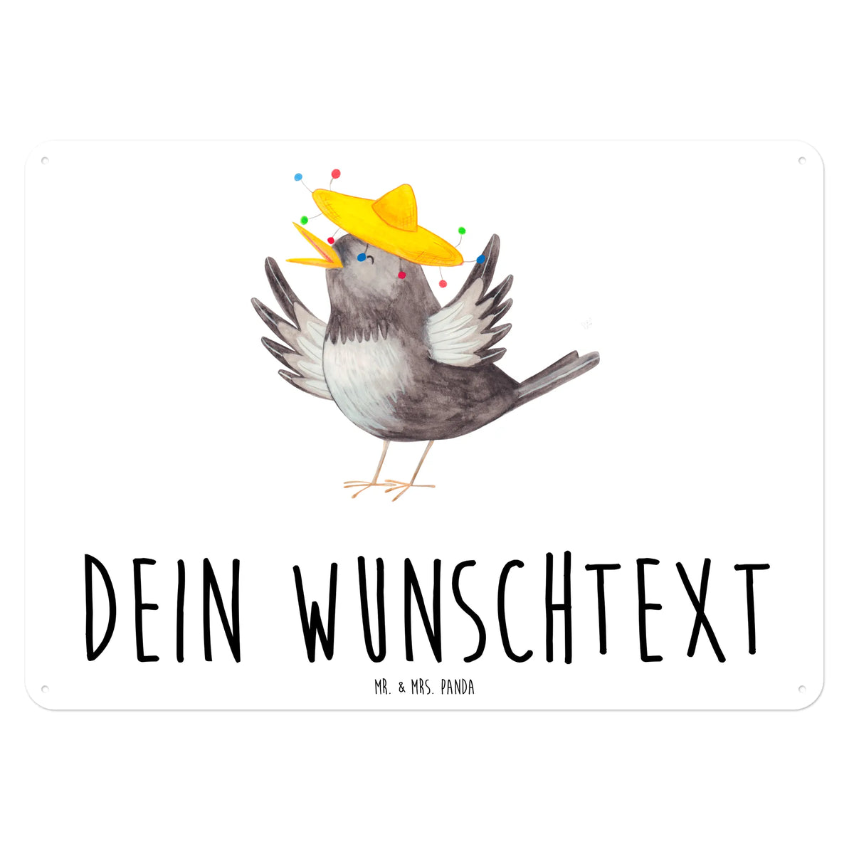 Personalisiertes Blechschild Rabe Sombrero Blechschild Mit Wunschtext, Schild mit eigenem Text, Personalisierbares Blechschild, Metallschild Personalisiert, Personalisiertes Schild, Personalisiertes Metallschild, Blechschild Mit Namen, Blechschild Personalisiert, Schild mit Namen, Metallschild Mit Namen, Schild personalisiert, Personalisiertes Blechschild, Metallschild Mit Wunschtext, Lustige Sprüche, Tiere, Tiermotive, Gute Laune, Motivation, Vögel, Vogel, Fröhlich sein, Rabe, Glück Spruch, Spruch Positiv, glücklich sein, Elster, Froh