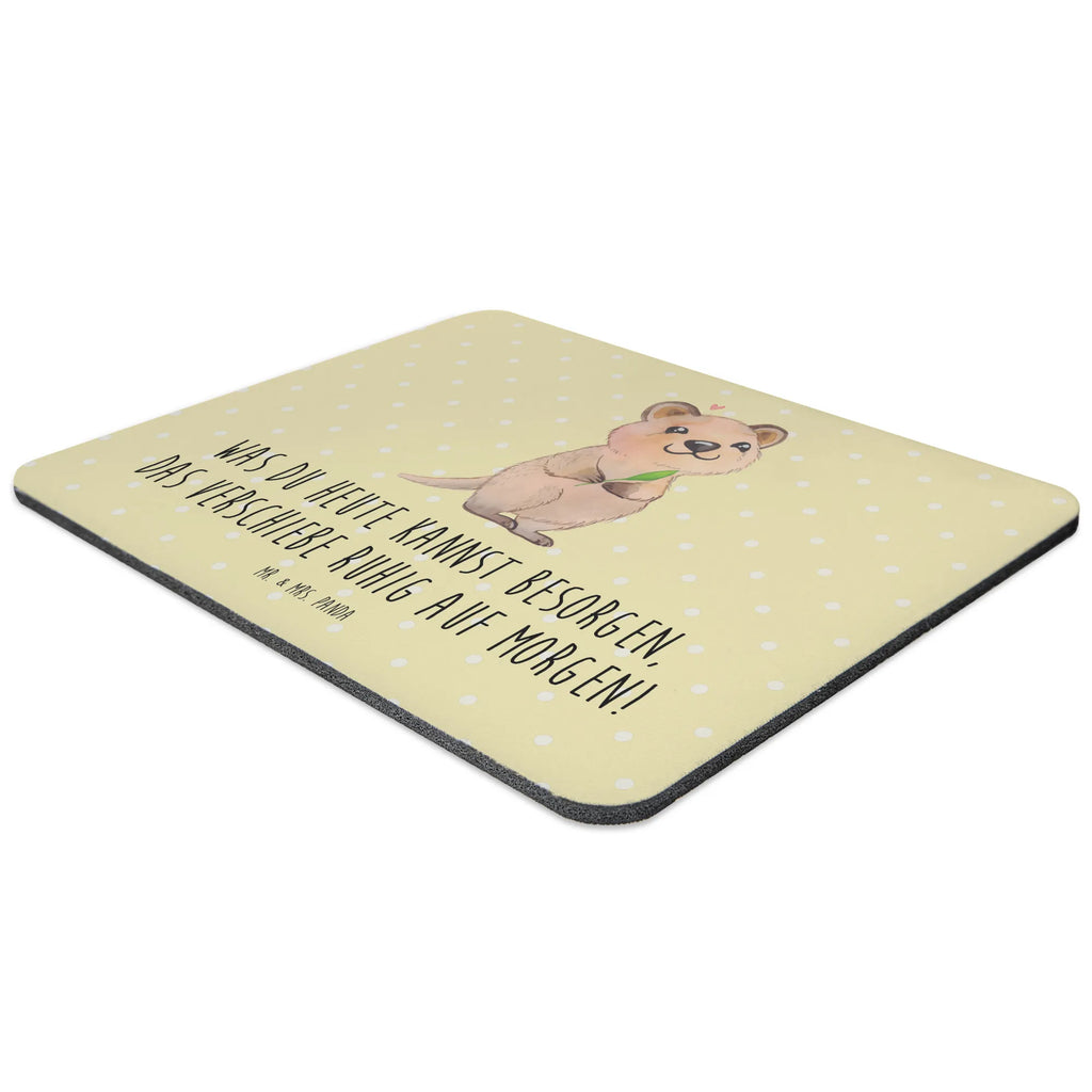 Mauspad Quokka Happy Mausunterlage, Designer Mauspad, Mauspad Büro, Einzigartiges Mauspad, PC Zubehör, Computer zubehör, Arbeitszimmer, Büroausstattung, Mousepad, Mauspad, Tiermotive, Gute Laune, lustige Sprüche, Tiere, Aufschieberitis, Niedliches Tier, Dinge erledigen, Verschieben, Quokka, Lustiger Spruch