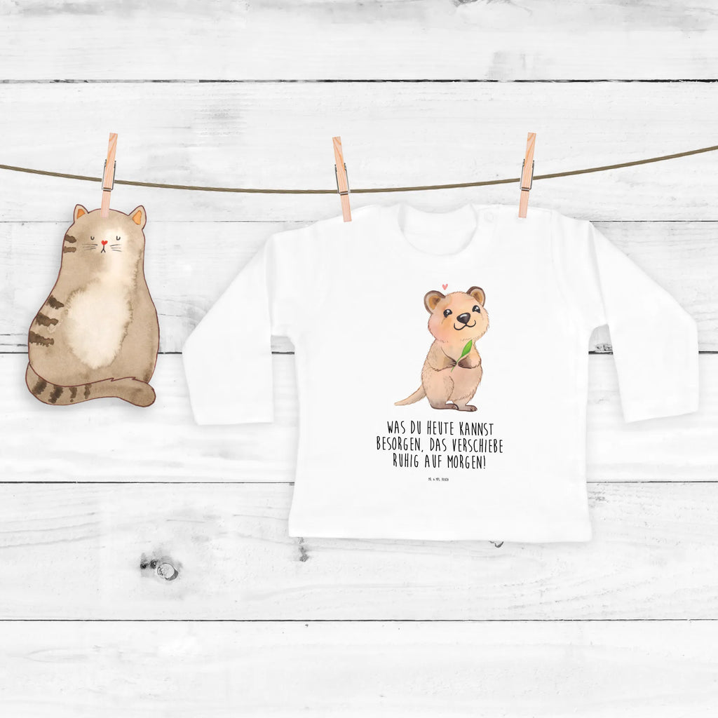 Baby Longsleeve Quokka Happy Baby, Mädchen, Bio, Langarm, Kleidung, Jungen, Tiermotive, Gute Laune, lustige Sprüche, Tiere, Aufschieberitis, Quokka, Niedliches Tier, Lustiger Spruch, Dinge erledigen, Verschieben