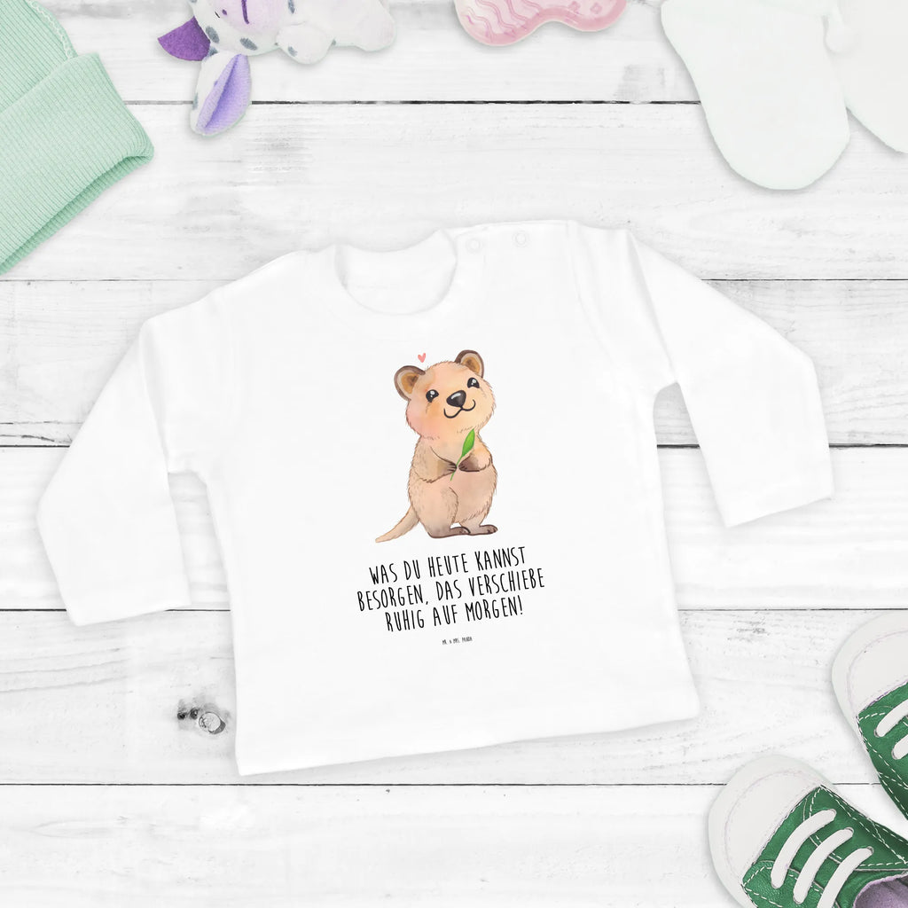 Baby Longsleeve Quokka Happy Baby, Mädchen, Bio, Langarm, Kleidung, Jungen, Tiermotive, Gute Laune, lustige Sprüche, Tiere, Aufschieberitis, Quokka, Niedliches Tier, Lustiger Spruch, Dinge erledigen, Verschieben