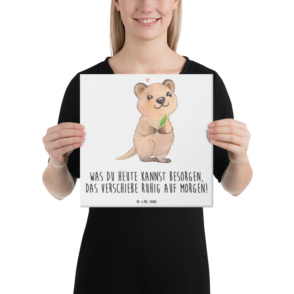 Canvas picture Quokka Happy Kunstdruck, Leinwand, Gute Laune, Tiermotive, Lustige Sprüche, Tiere, Dinge Erledigen, Niedliches Tier, Quokka, Lustiger Spruch, Verschieben, Aufschieberitis