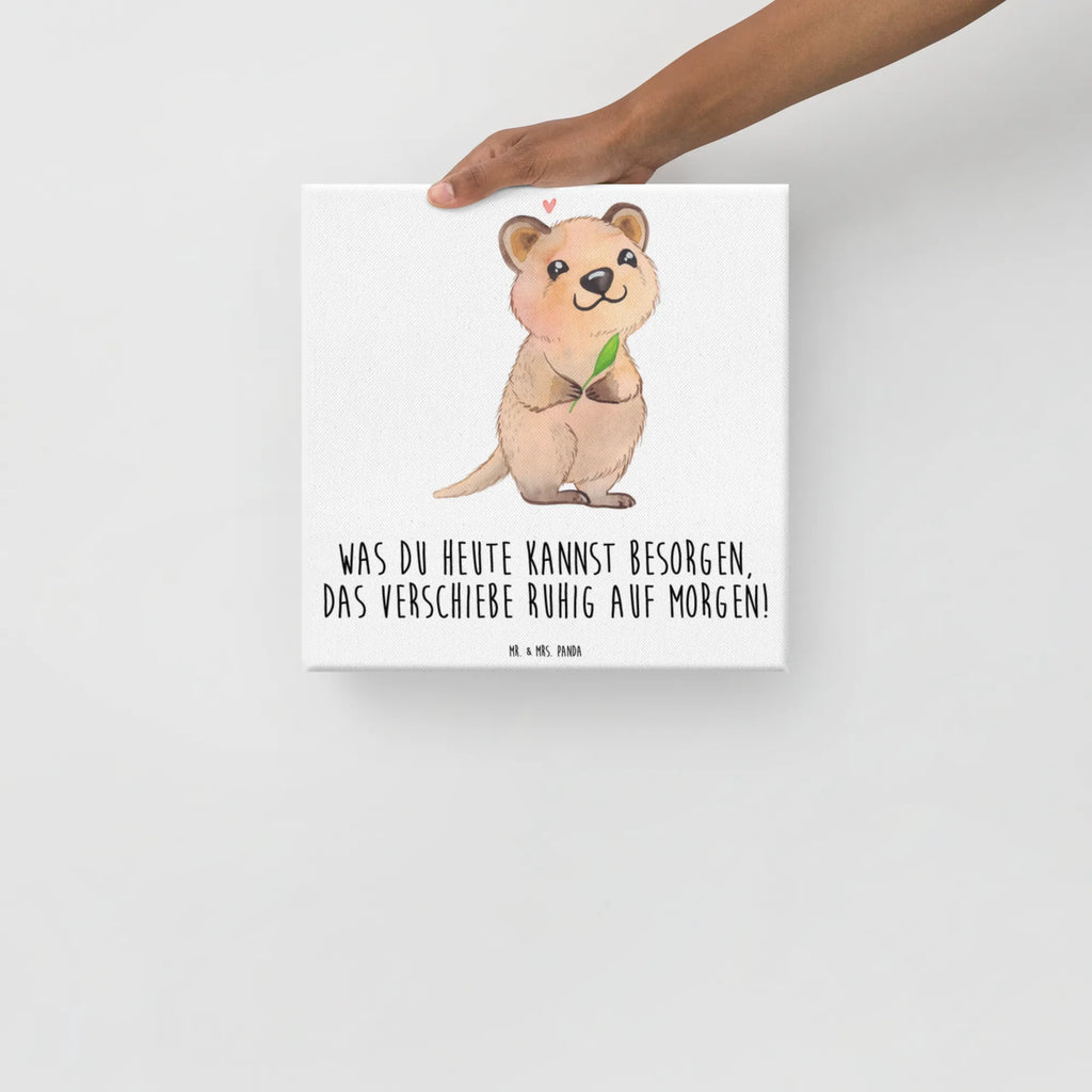 Canvas picture Quokka Happy Kunstdruck, Leinwand, Gute Laune, Tiermotive, Lustige Sprüche, Tiere, Dinge Erledigen, Niedliches Tier, Quokka, Lustiger Spruch, Verschieben, Aufschieberitis