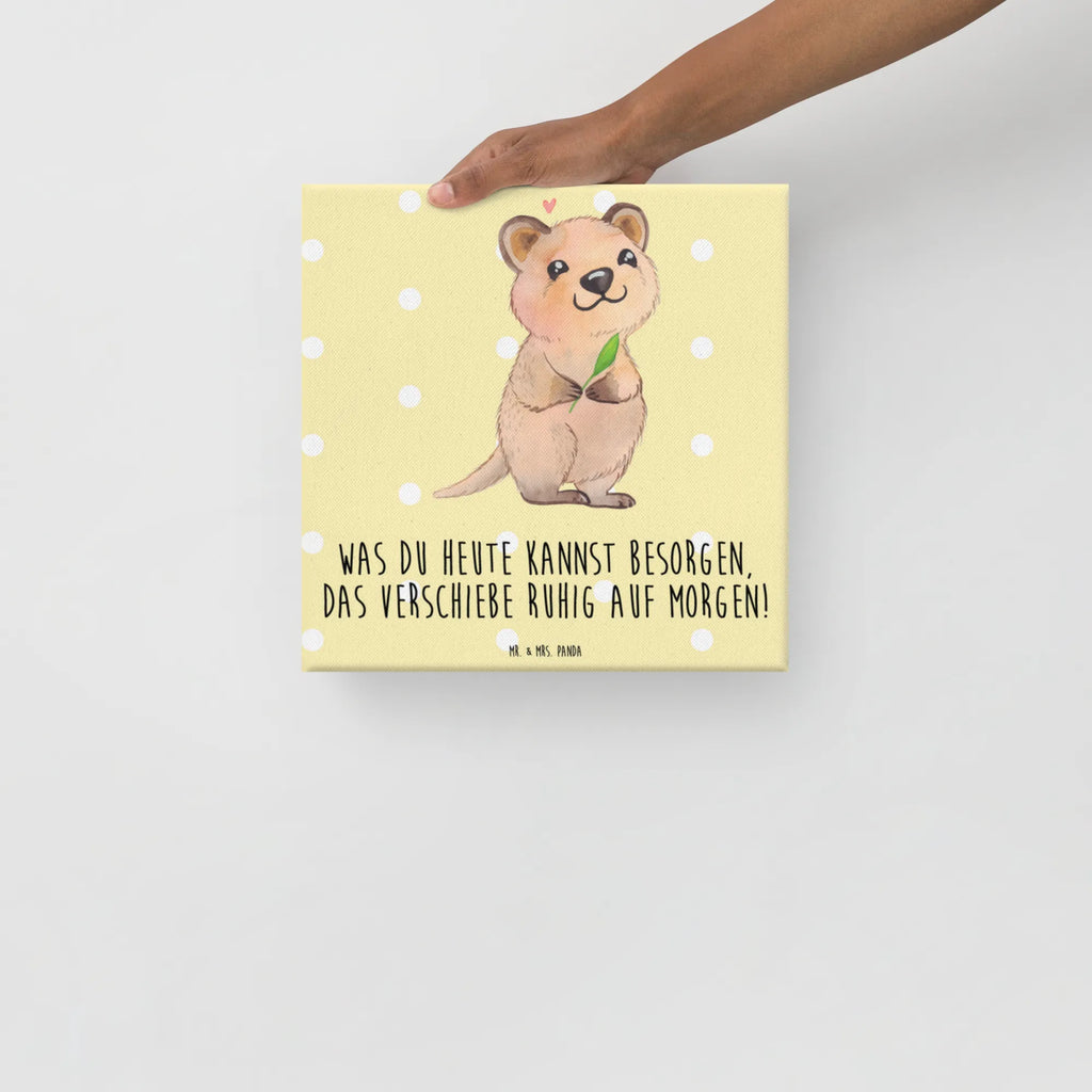 Canvas picture Quokka Happy Kunstdruck, Leinwand, Gute Laune, Tiermotive, Lustige Sprüche, Tiere, Dinge Erledigen, Niedliches Tier, Quokka, Lustiger Spruch, Verschieben, Aufschieberitis