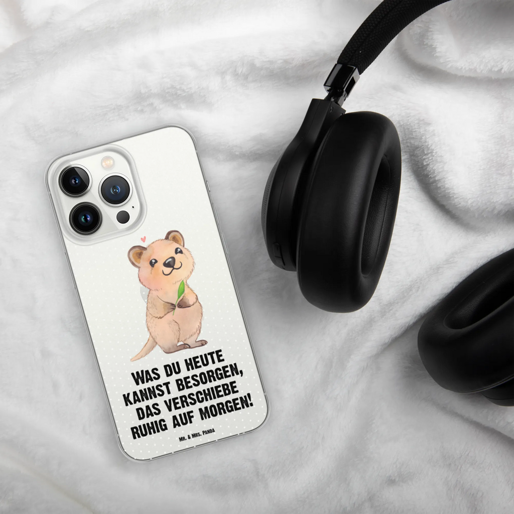 Handyhülle Quokka Happy Handyhülle, Handycover, Transparente Handyhülle, Flexible Handyhülle, Handyschutz, Transparent, Durchsichtig, Schutzhülle für Handy, Stilvolle Handyhülle, Robuste Handyhülle, Schutz vor Kratzern, Schützende Handyhülle, Tiermotive, Gute Laune, lustige Sprüche, Tiere, Quokka, Verschieben, Aufschieberitis, Lustiger Spruch, Niedliches Tier, Dinge erledigen