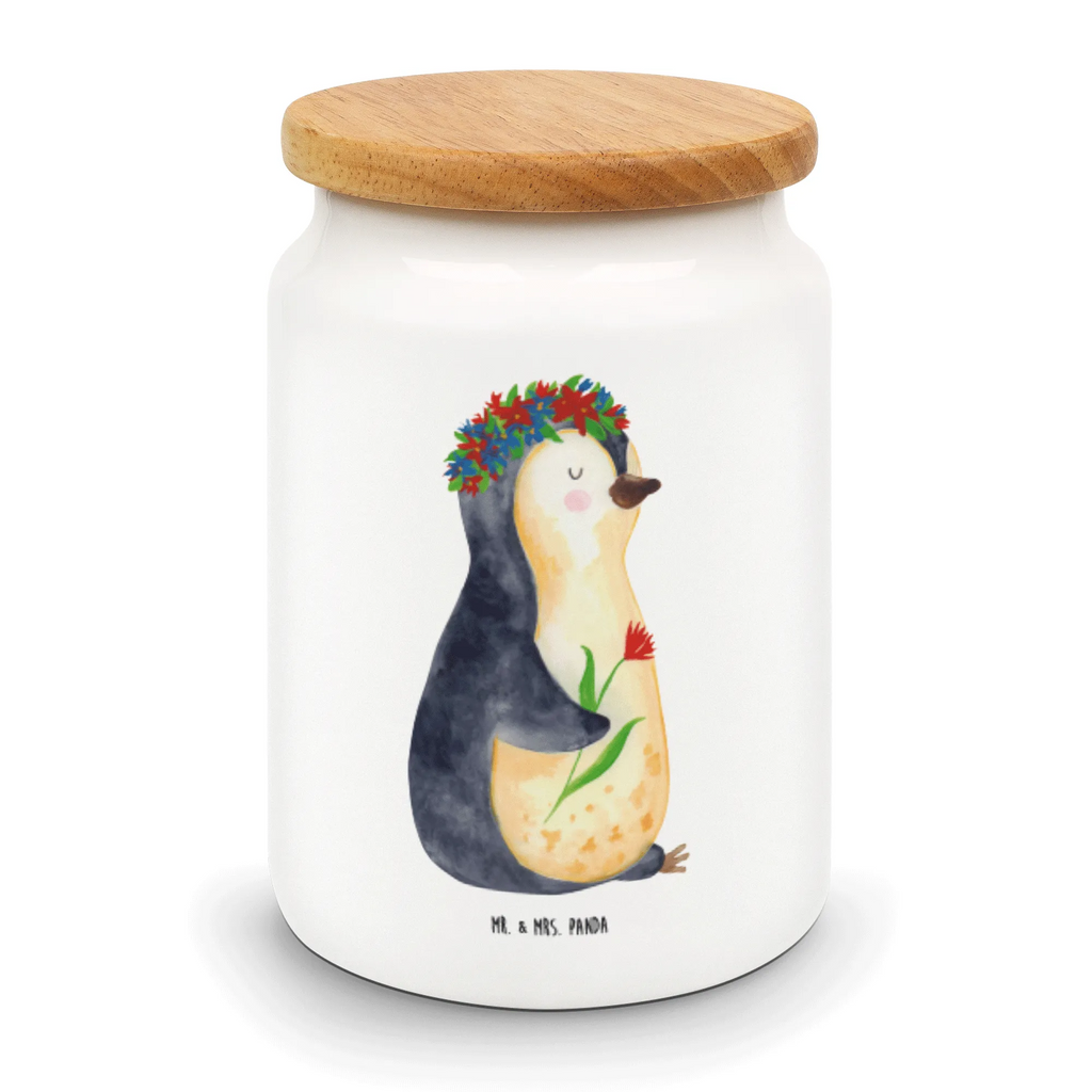 Storage jar Penguin Flower Aufbewahrungsdose, Keksdose, Teedose, Frischhaltedose, Vorratsglas, Vorratsdose, Vorratsdosen, Vorratsbehälter, zuckerdose, aufbewahrungsbehälter, keramikdose, Frischhaltedosen, keksdosen, tee behälter, Frischhaltedose Mit Deckel, Vorratsdose Mit Deckel, leckerlidose, Lebensmittelbehälter, leckerlidosen, Aufbewahrungsdose Mit Deckel, Aufbewahrungsdosen, Dose, müslidose, bonbondose, Kaffeedose, gebäckdose, Pinguin, Leben, Lebensziele, Ziele, Liebeskummer, Wünsche, Motivation, Geschenkidee, Blumenkranz, Pinguine, Universum, Lebenslust