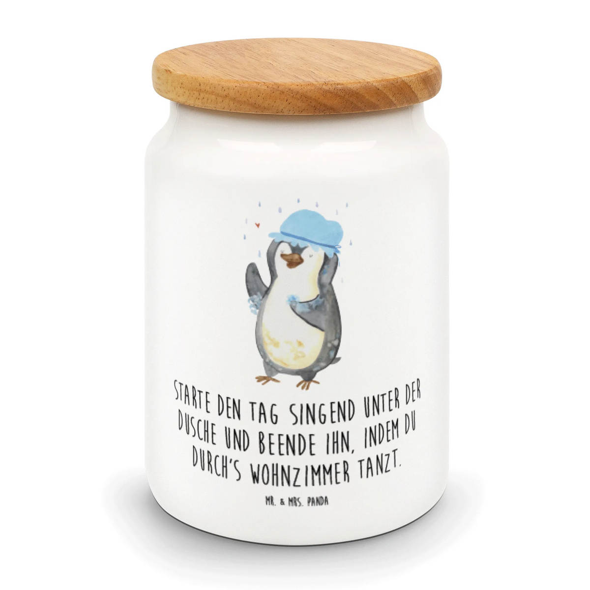 Storage jar Penguin have a shower North Pole, Penguins, life motto, new beginning, shower, being happy, penguins, new start