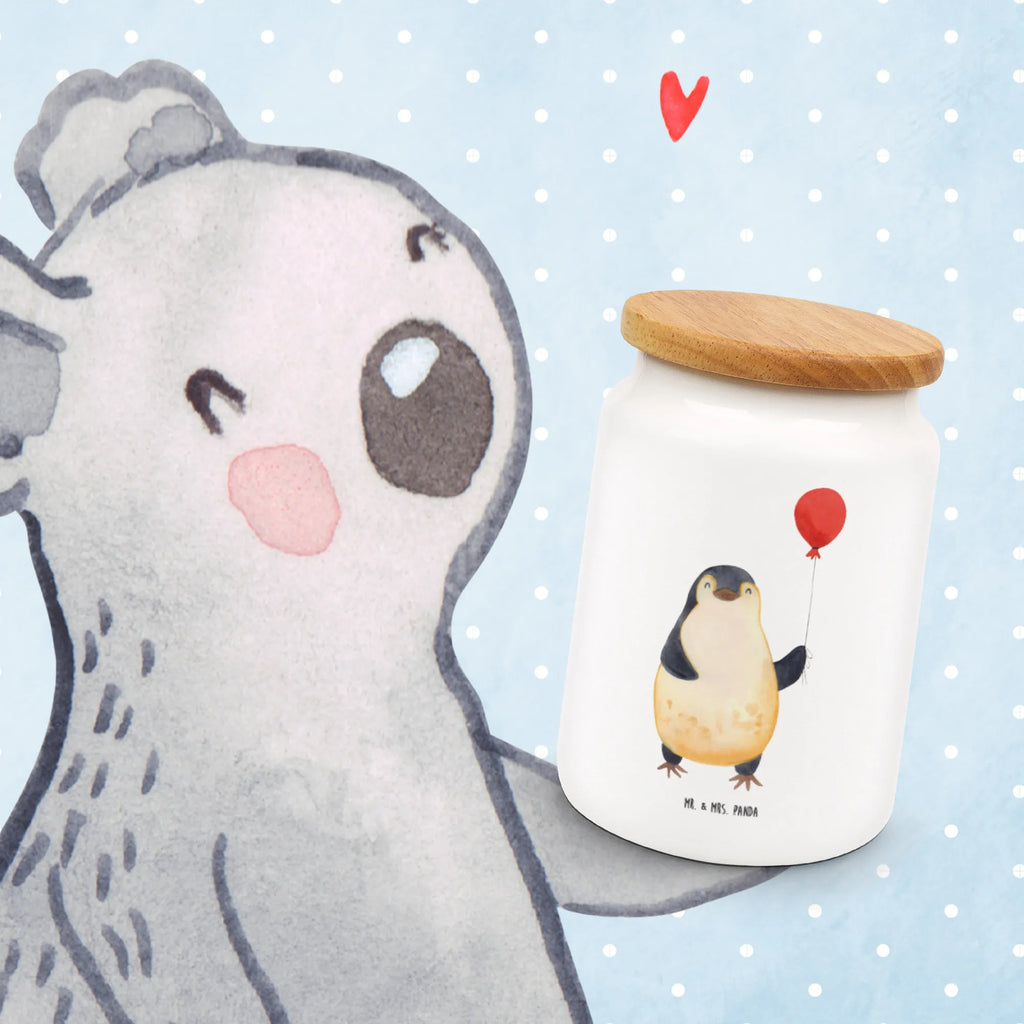 Storage jar Penguin balloon storage jar, pantry storage, snack jar, kitchen canister, canister, airtight container, preservative jar, ceramic jar, food storage container, kitchen storage solutions, cookie jar, treat jar, bulk food storage, Penguin, North Pole, Winter, Penguins, best friend, new life, motivation, love of life, new start, gift idea, balloon, gift girlfriend, love, penguins, daydreams, happiness