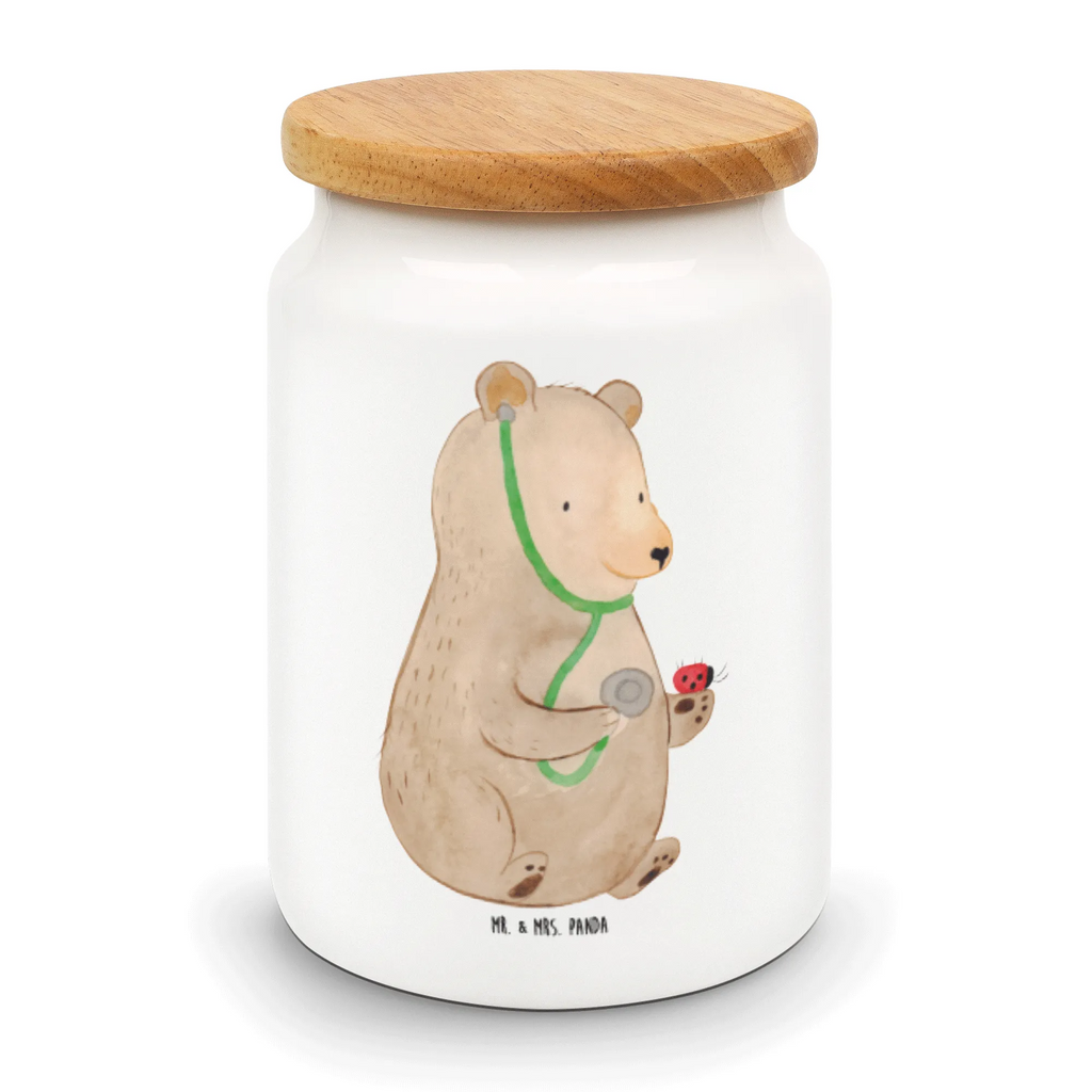 Storage jar bear Physician snack jar, storage jar, pantry storage, treat jar, cookie jar, canister, kitchen storage solutions, airtight container, bulk food storage, food storage container, ceramic jar, preservative jar, kitchen canister, bear, teddy, teddy bear, cuddly toy, Bear, Professor, Doctor
