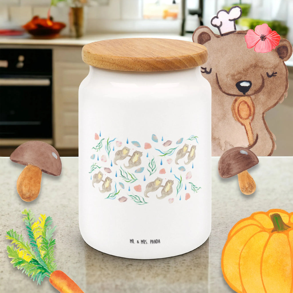Storage jar Otter Love Design canister, kitchen storage solutions, kitchen canister, snack jar, cookie jar, bulk food storage, preservative jar, food storage container, airtight container, storage jar, ceramic jar, treat jar, pantry storage