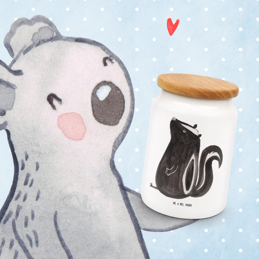Storage jar skunk Sit kitchen canister, ceramic jar, treat jar, pantry storage, snack jar, airtight container, food storage container, canister, kitchen storage solutions, bulk food storage, cookie jar, storage jar, preservative jar, Skunk, law, wild animal, slogan, office, predator, know-it-all, stinker, skunk, stinky